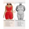 image:imageSHAPERX Womens Shapewear Bodysuit Tummy Control Seamless ZipUp Body Shaper Waist Defining SilhouetteRed