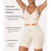 image:imageSHAPERX Womens Shapewear Bodysuit Tummy Control Seamless ZipUp Body Shaper Waist Defining SilhouetteWhite