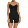 image:imageSHAPERX Womens Shapewear Bodysuit Smoothing Tummy Control Body Shaper with Adjustable Straps Comfortable MidThigh ShortsBlack
