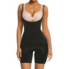 image:imageSHAPERX Womens Shapewear Bodysuit Smoothing Tummy Control Body Shaper with Adjustable Straps Comfortable MidThigh ShortsBlackunderbust