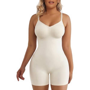 image:imageSHAPERX Shapewear for Women Tummy Control Bodysuit Mid Thigh Body Shaper Shorts for a Lifted LookWhite