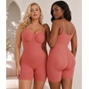 image:imageSHAPERX Shapewear for Women Tummy Control Bodysuit Mid Thigh Body Shaper Shorts for a Lifted LookClay