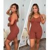 image:imageSHAPERX Shapewear for Women Tummy Control Bodysuit Mid Thigh Body Shaper Shorts for a Lifted LookMahogany