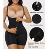 image:imageSHAPERX Womens Shapewear Bodysuit Bonded Tummy Control Panel Seamless Faja ZipUp Mid Thigh Body Shaper with Zipper CrotchBlack