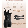 image:imageSHAPERX Womens Shapewear Bodysuit Bonded Tummy Control Panel Seamless Faja ZipUp Mid Thigh Body Shaper with Zipper CrotchBlack