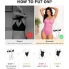 image:imageSHAPERX Womens Low Back Shapewear Bodysuit Seamless Tummy Control Backless Thong Body Shaper with Adjustable StrapsPink