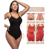 image:imageSHAPERX Womens Tummy Control Shapewear Thong Bodysuit Seamless Waist Snatching Body ShaperBlack Thong