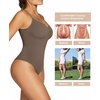image:imageSHAPERX Womens Tummy Control Shapewear Thong Bodysuit Seamless Waist Snatching Body ShaperUmber