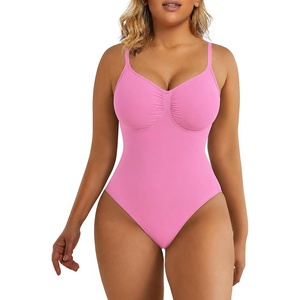 image:imageSHAPERX Womens Tummy Control Shapewear Thong Bodysuit Seamless Waist Snatching Body ShaperPink