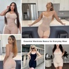 image:imageSHAPERX Womens Full Body Shapewear Bodysuit Tummy Control Shaper with Adjustable Straps Comfortable MidThigh ShortsBeige