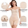 image:imageSHAPERX Womens Full Body Shapewear Bodysuit Tummy Control Shaper with Adjustable Straps Comfortable MidThigh ShortsBeige