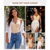 image:imageSHAPERX Womens Shapewear Bodysuit Bonded Tummy Control Panel Seamless FajaBeige