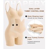 image:imageSHAPERX Womens Shapewear Bodysuit Bonded Tummy Control Panel Seamless FajaBeige