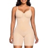 image:imageSHAPERX Womens Shapewear Bodysuit Bonded Tummy Control Panel Seamless FajaBeige