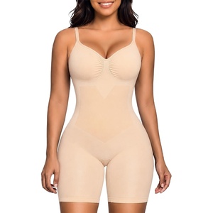 image:imageSHAPERX Womens Shapewear Bodysuit Bonded Tummy Control Panel Seamless FajaBeige
