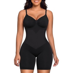 image:imageSHAPERX Womens Shapewear Bodysuit Bonded Tummy Control Panel Seamless FajaBlack